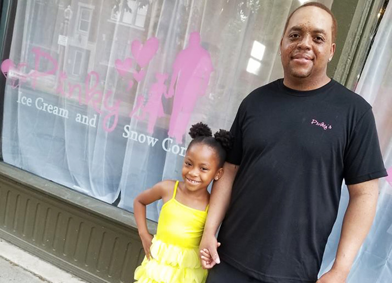 pinky's ice cream & snow cone parlor randy terrell and his daughter, sophia