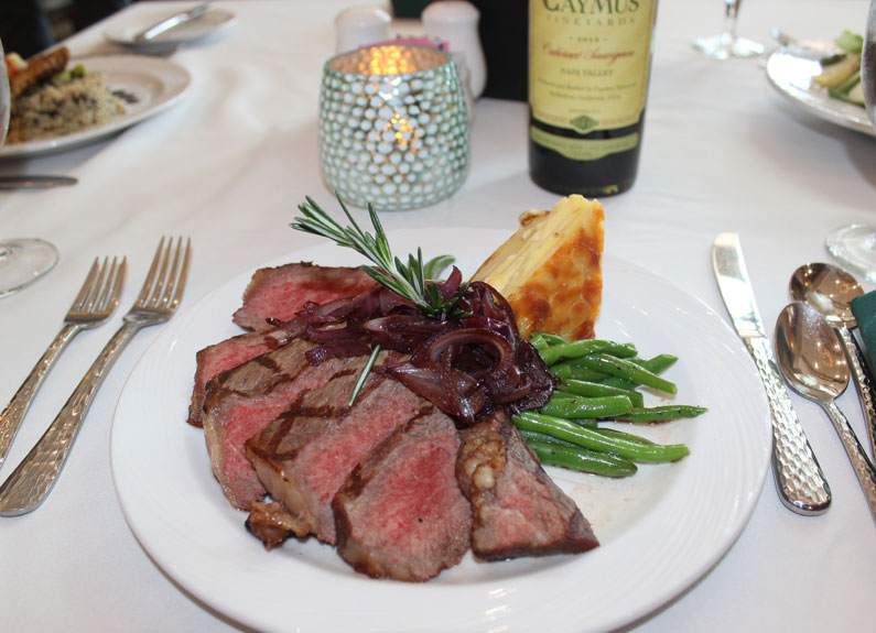 grilled strip loin entree at the willows in st. louis 