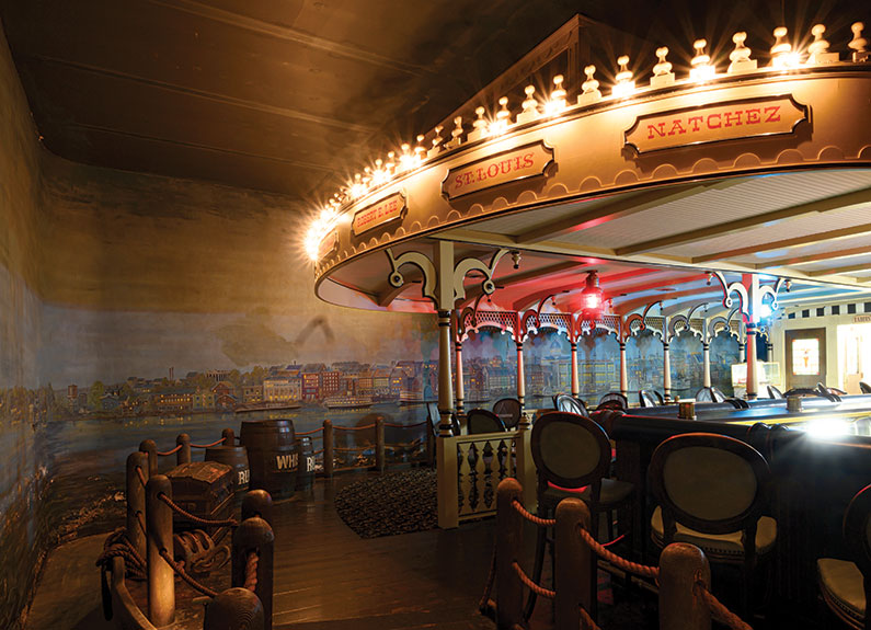 a carousel bar inside a restaurant