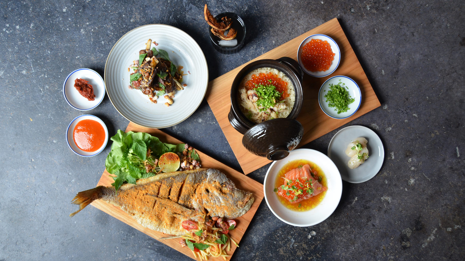 a selection of dishes at indo in botanical heights