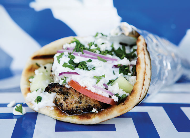 Chicken Souvlaki Gyro at Go! Gyro! Go! st. louis food truck