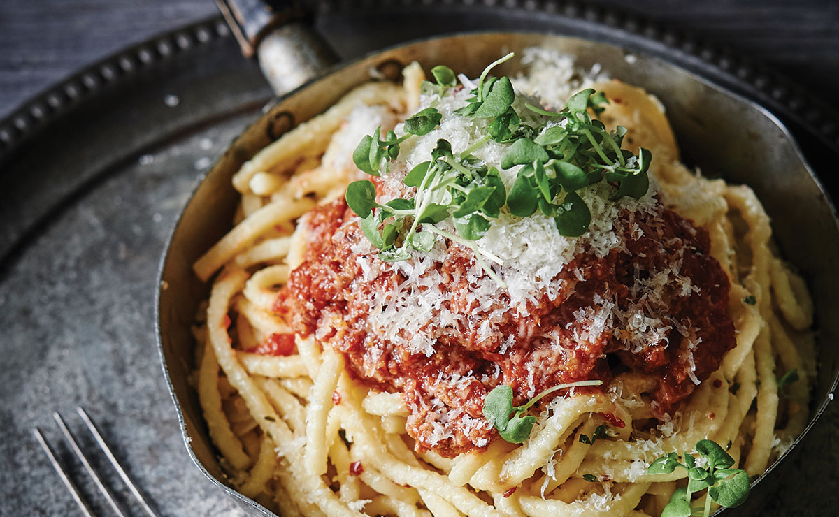 spaghetti and meatballs from randolfi's in st. louis