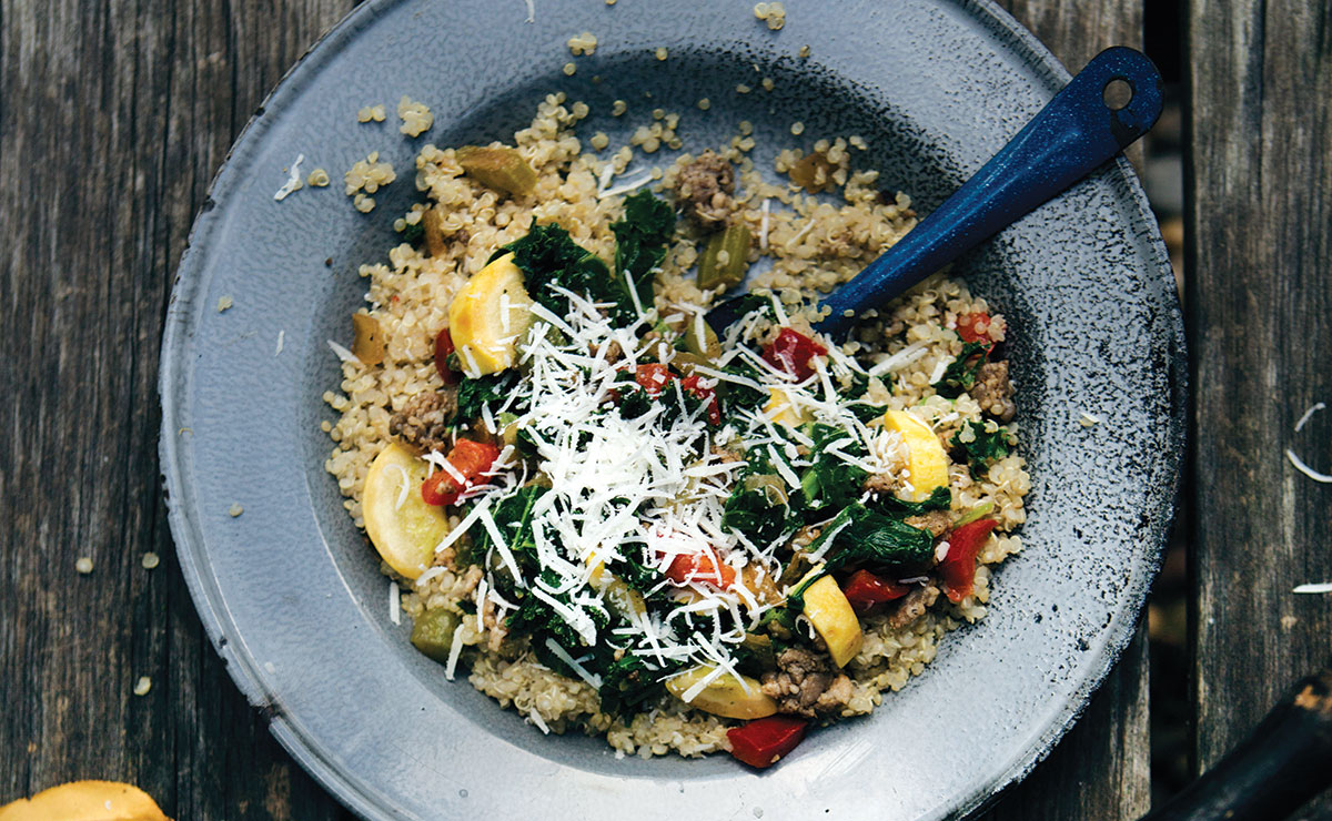 sausage and vegetables with quinoa recipe