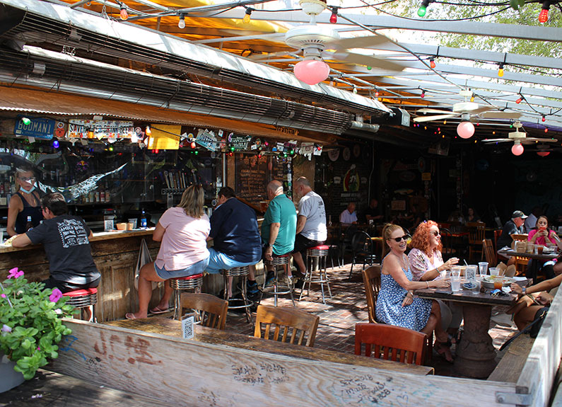 broadway oyster bar's covered patio in downtown st. louis