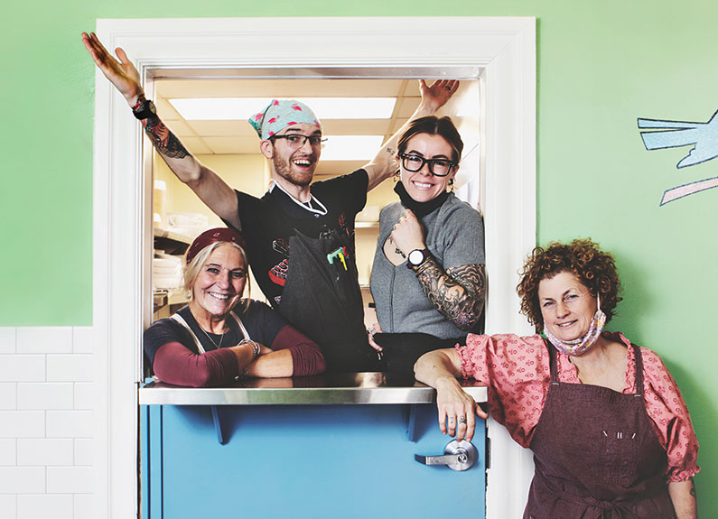 from left, prisca popp, riley laboyteaux, danielle leiran and chris meyer