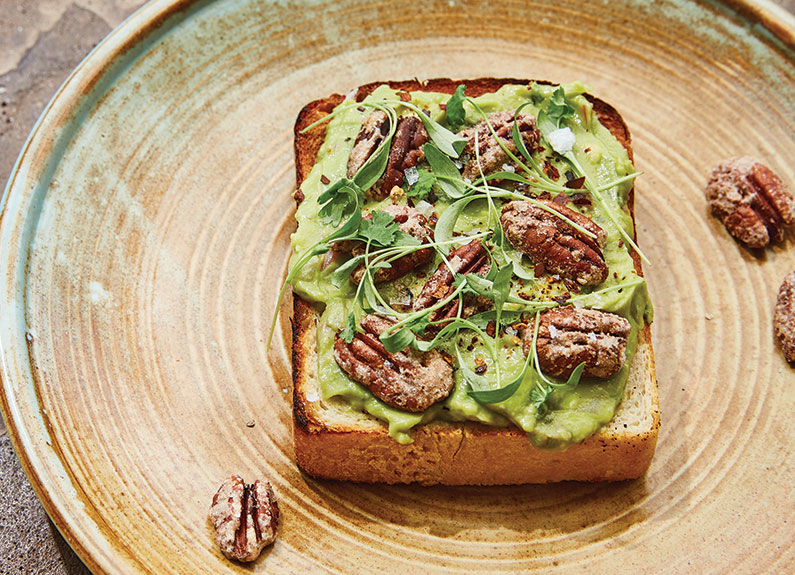 avocado toast from cinder house at the four seasons hotel in st. louis