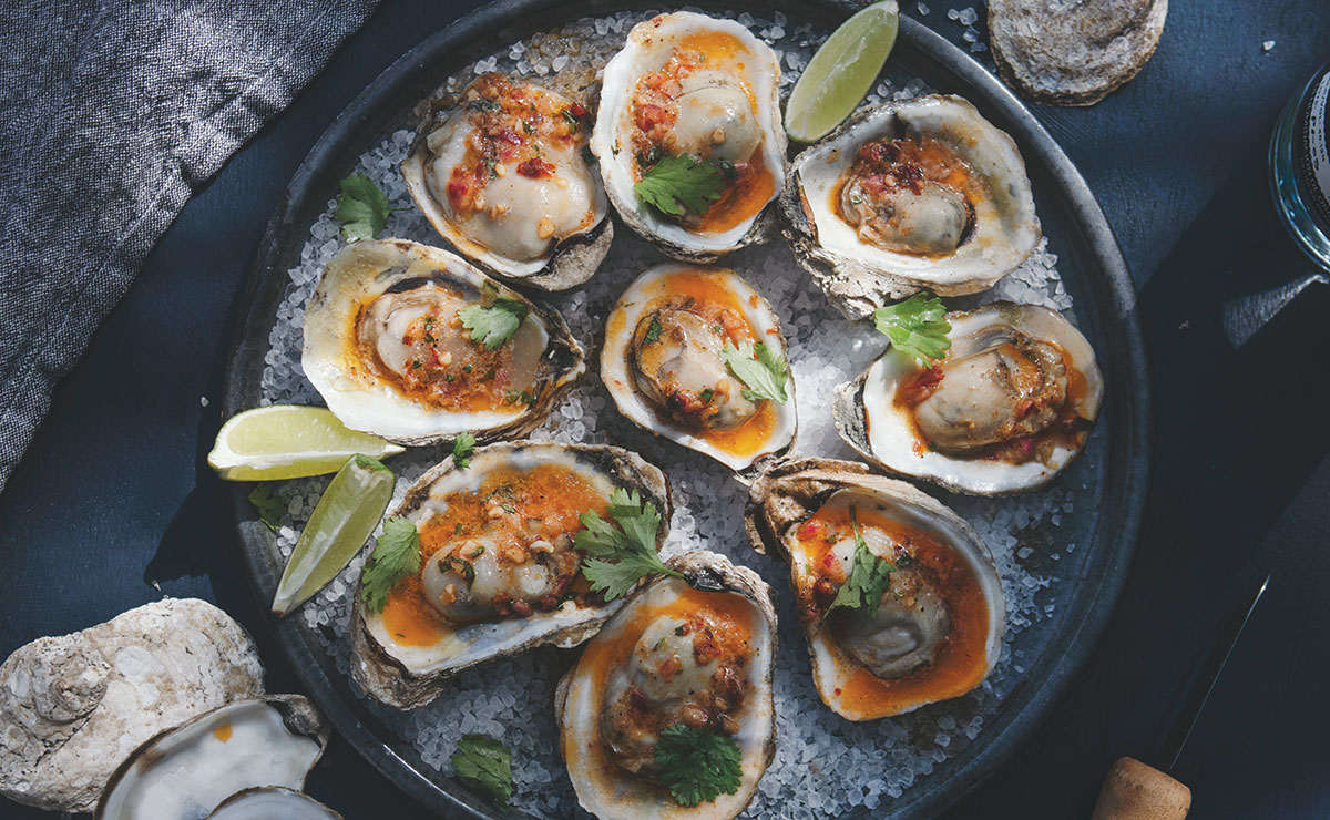 Grilled Oysters with Spiced Tequila Butter recipe