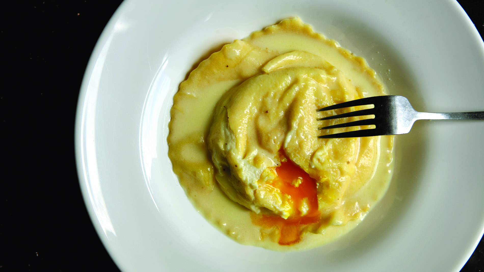 egg ravioli at acero in maplewood