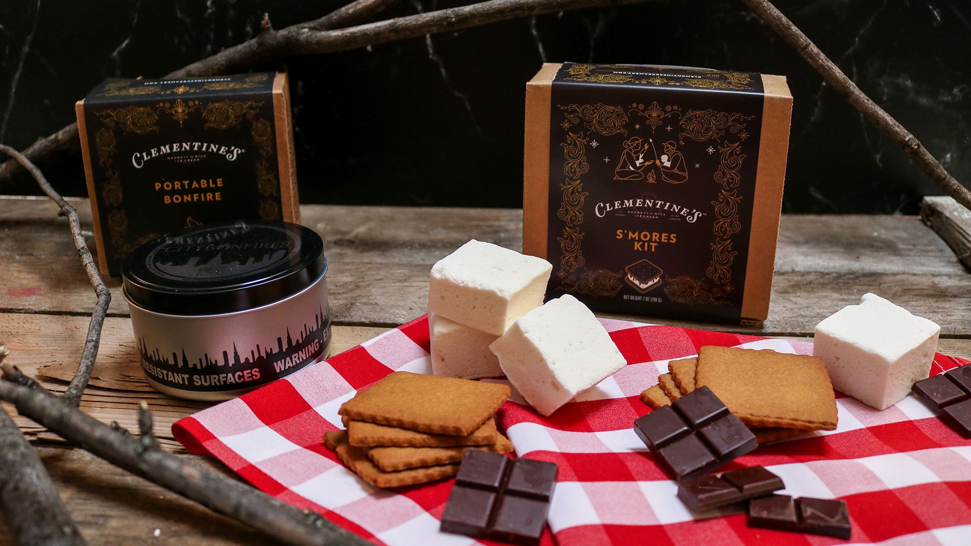 S'Mores Kit from clementine's Naughty and Nice Ice Cream in st. louis