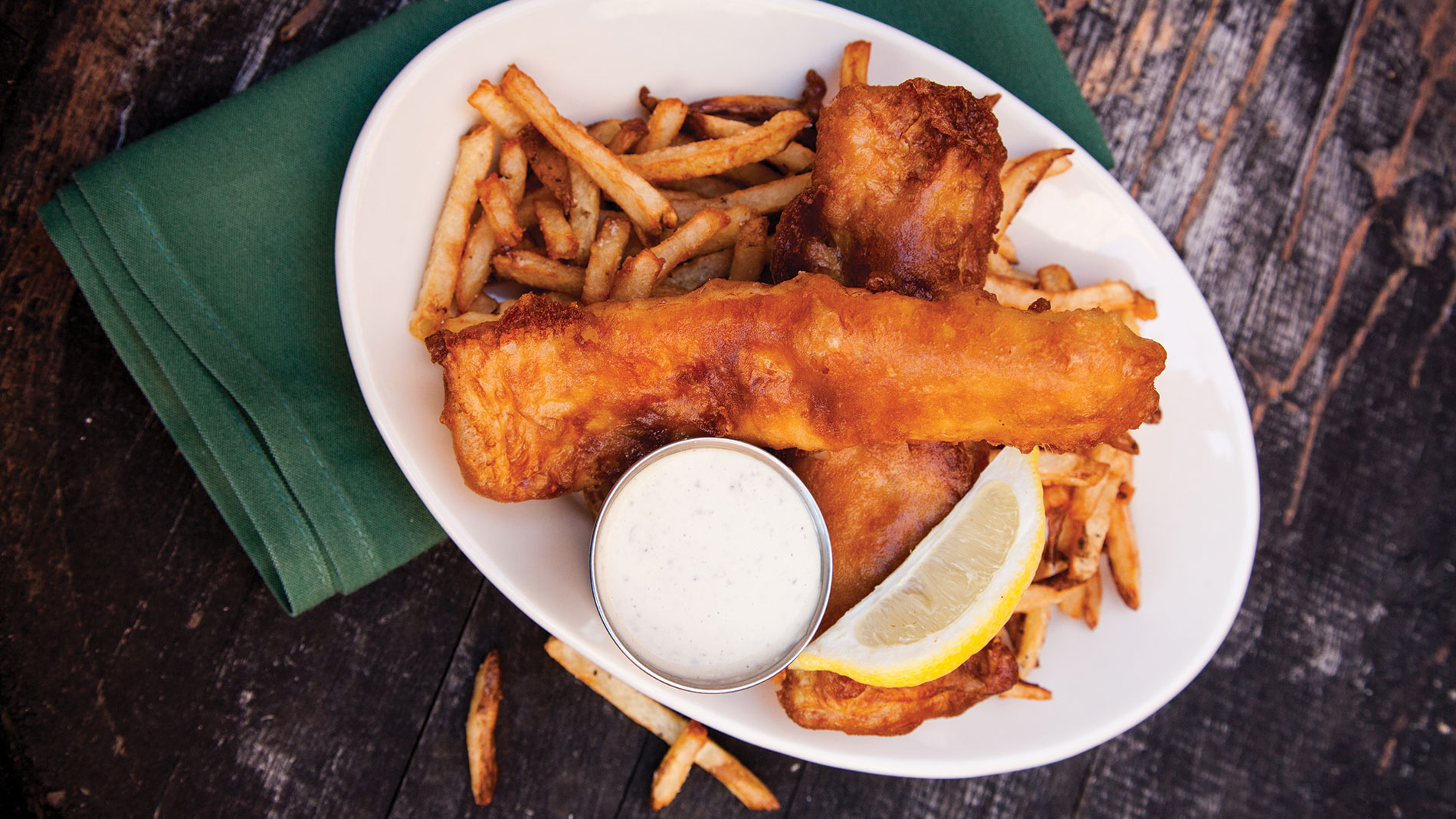 Good friday fish fry. Fish and Chips caption.