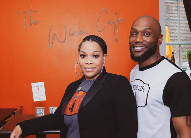 the wine cafe co-owners tiara and terrence curry 