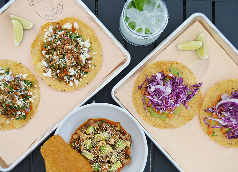 tacos and ceviche at taqueria morita in st. louis