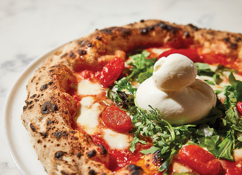 Neapolitan-style burrata pizza at Noto Italian Restaurant in st. peter's