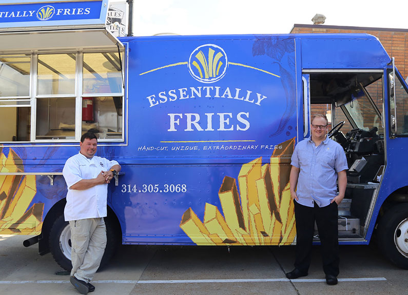 from left, essentially fries owner matt borchardt and chef steven teters 