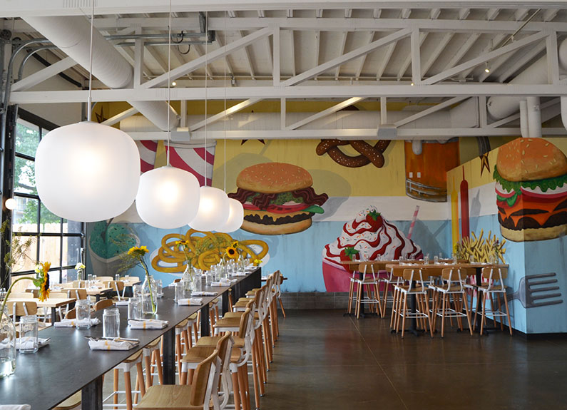 the dining room at the back of baileys' range in shaw