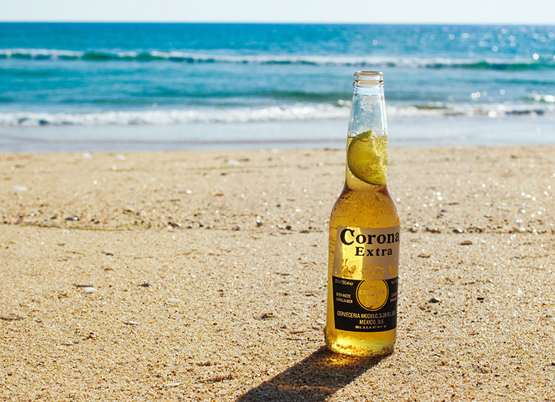 corona bottles can be crushed into sand