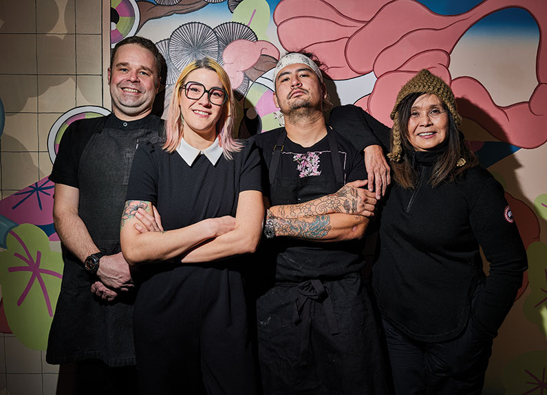 from left: shaun martin, sous chef; ashley rouch, general manager; nick bognar, chef and owner and ann bognar at sado