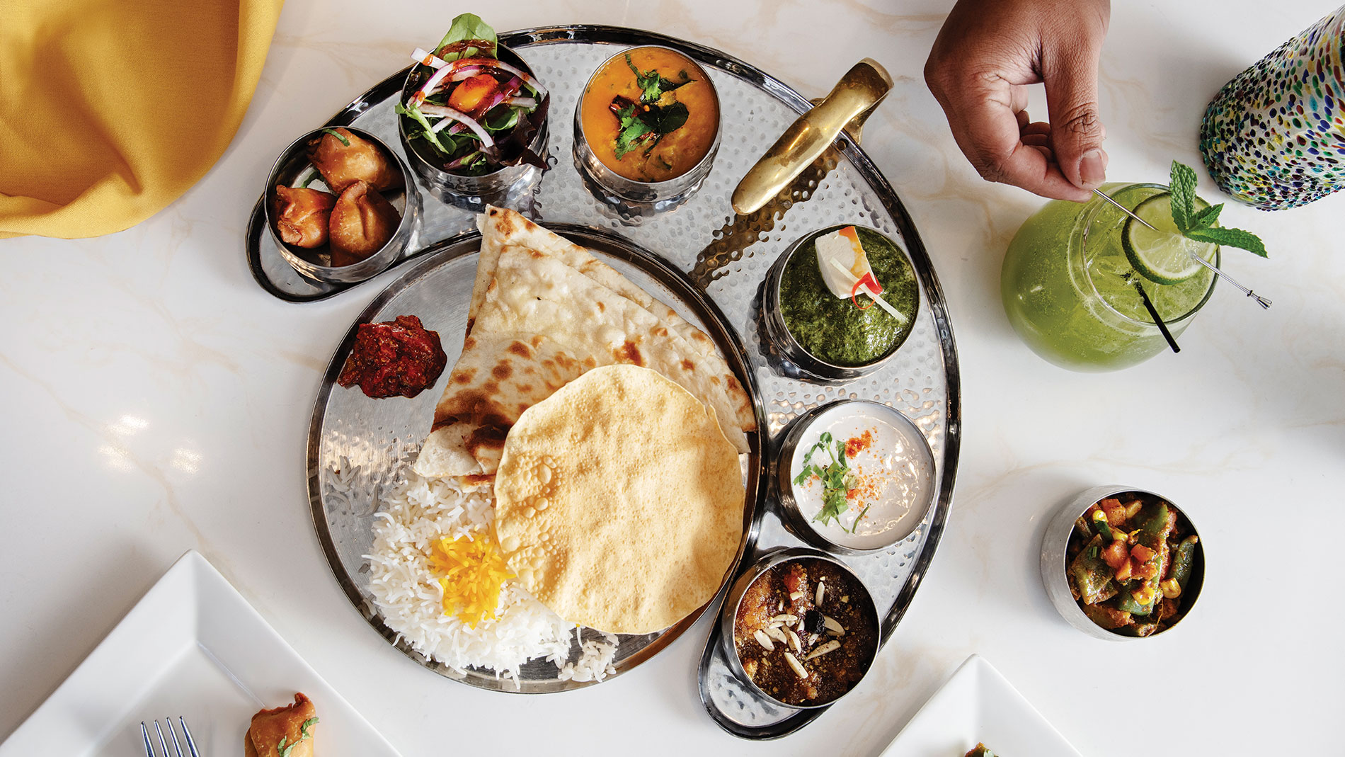 thali platter at black salt in chesterfield