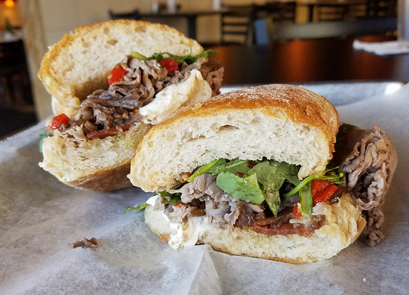 beef tenderloin sandwich at liliana’s italian kitchen