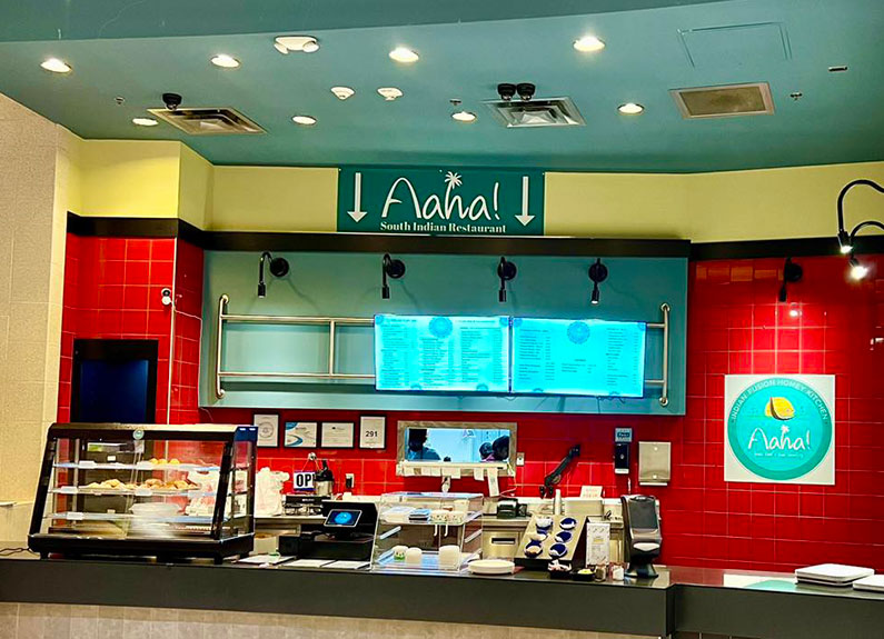 aaha! food counter inside the former food court at the chesterfield mall 