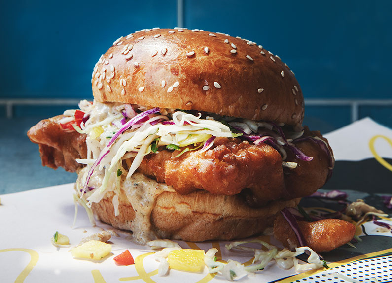 The rum-battered fish sandwich at Yellowbelly​ in the central west end