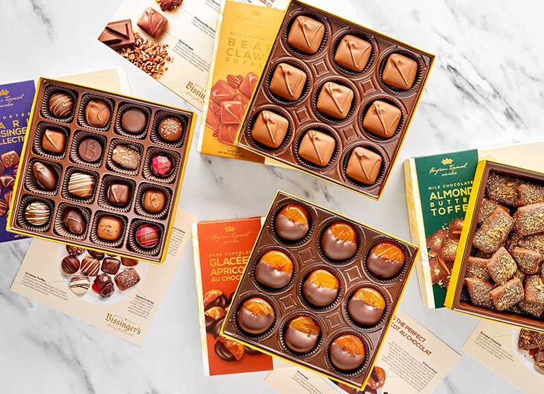 assorted products from bissinger's handcrafted chocolatier in st. louis