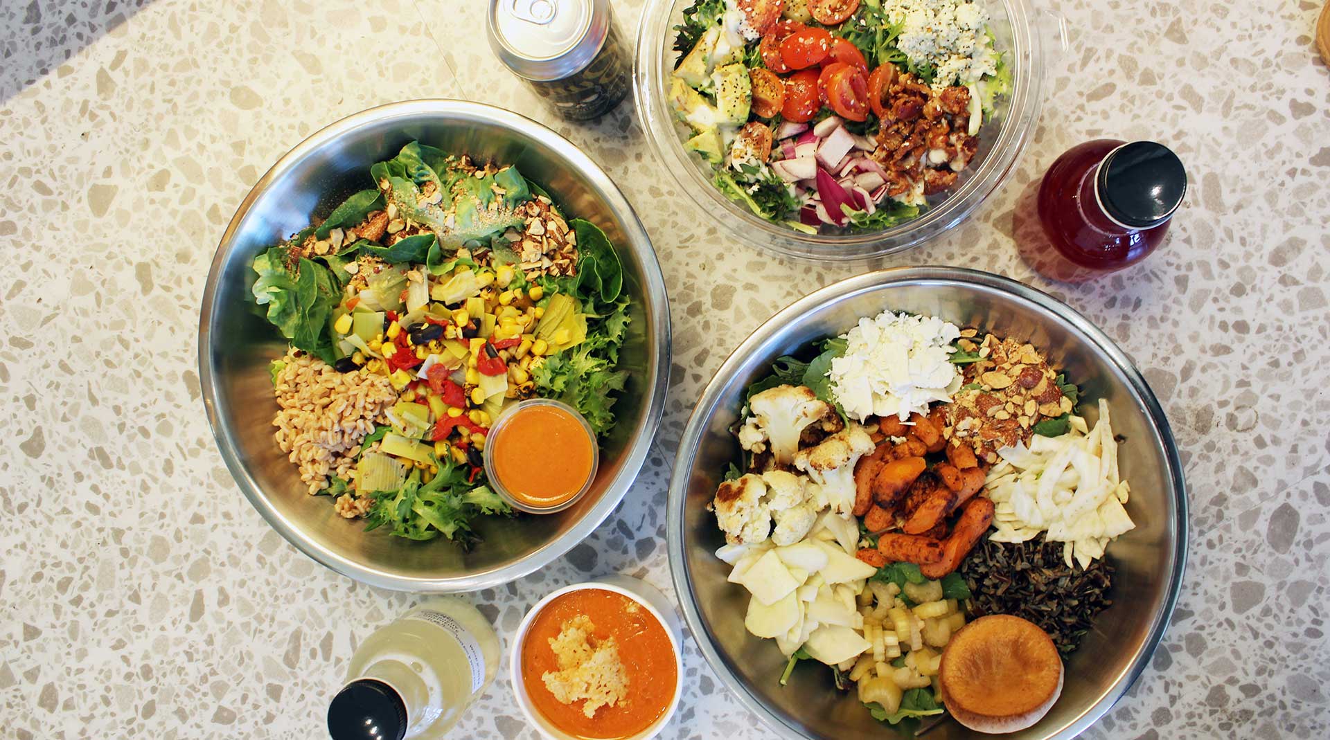 salads from neon greens in the grove in st. louis