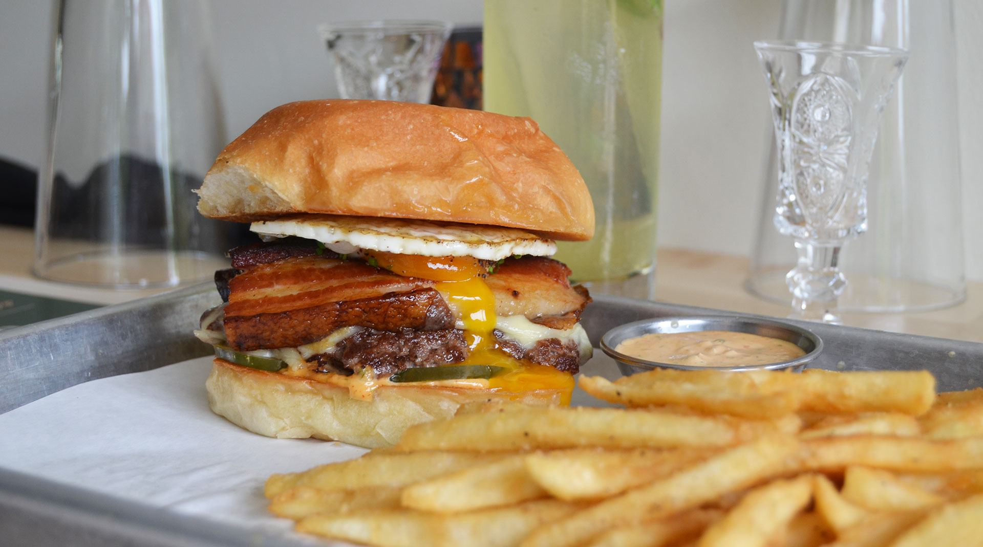 the good burger at good company in the grove in st. louis