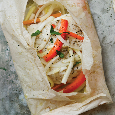 Zucchini Escoveitch Fish en Papillote