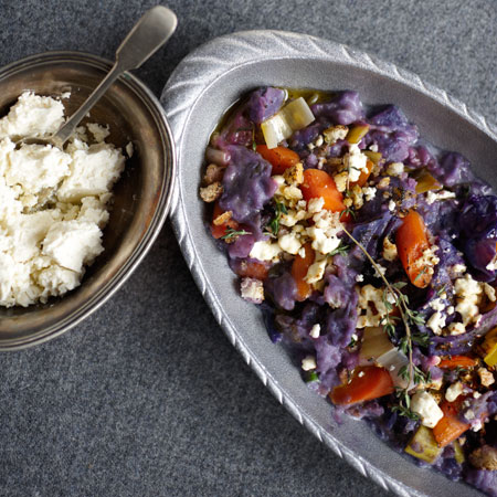 Creamy, Crunchy, Braised Potato, Cabbage and Leeks