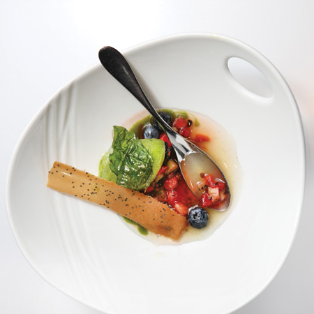 Fresh Fruit Minestrone With Basil Sorbet