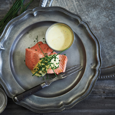 Poached Salmon with Mustard Sauce