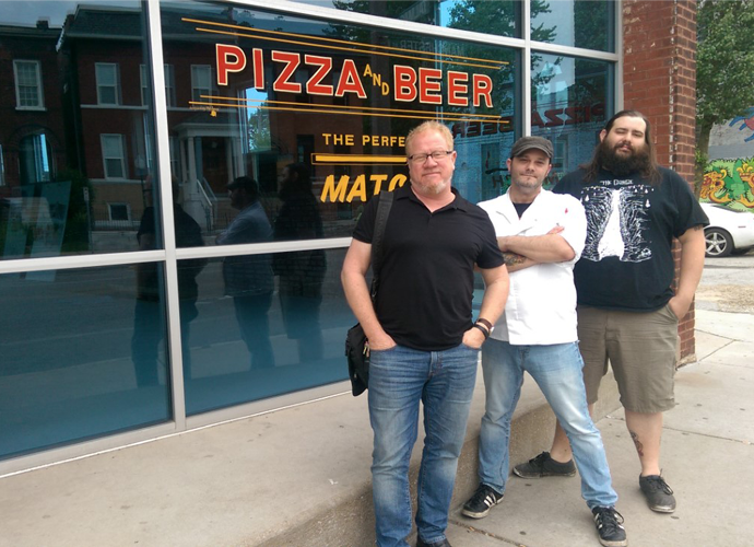 from left, firecracker pizza and beer owner chip schloss, chef wil pelly and beverage director tony saputo