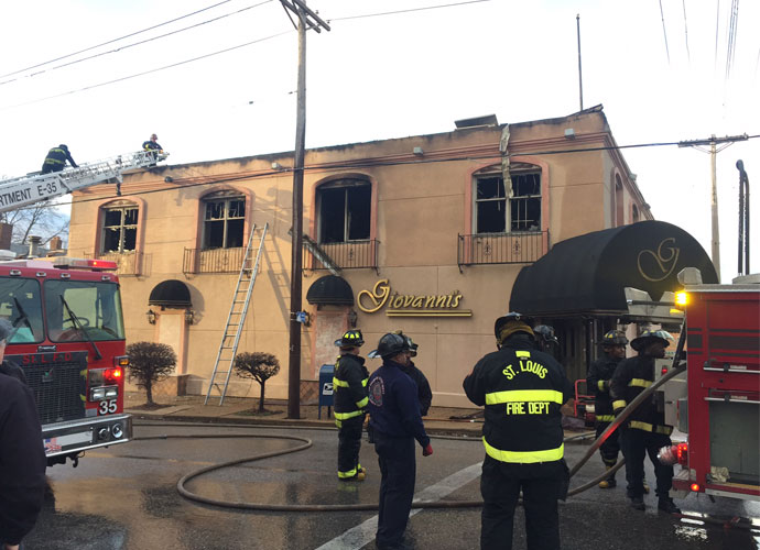 exterior of giovanni's on the hill after fire