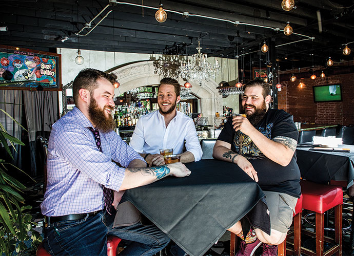 from left, Elijah Barnes, Terry Oliver and Tony Saputo at Frazer's