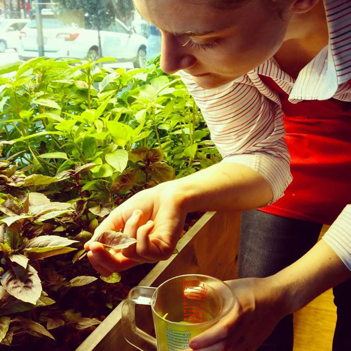 Red Oak and Eats grows their own greens on Washington Ave.