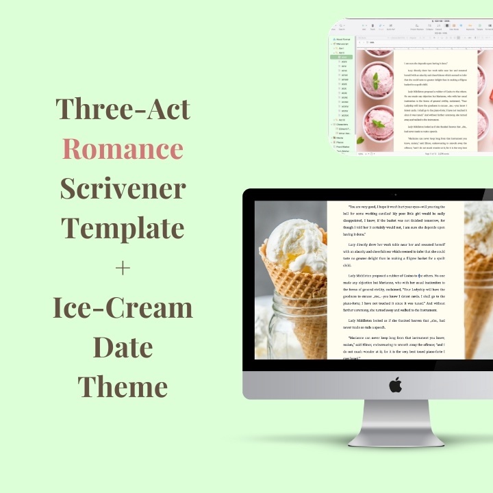 Picture of Scrivener Three-Act Romance Fiction Template + Ice-Cream Theme (Mac iOS Only)