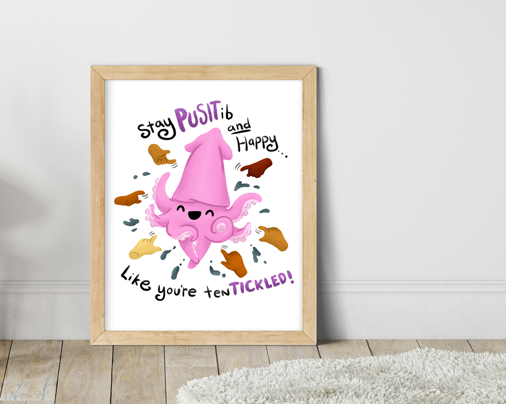 Picture of Stay PUSITib tenTICKLED Filipino pun Printable Wall Art