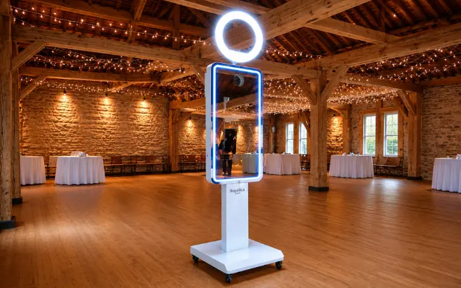 Snap&Shot Photobooth Mirror Elegance in Western Switzerland, recommended model with the perfect balance of comfort, presence and premium mirror experience