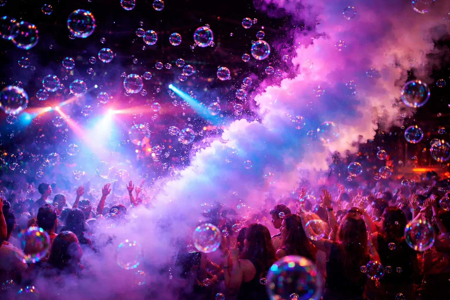Option machine à bulles pour videobooth lors d’une soirée événementielle en Suisse romande
