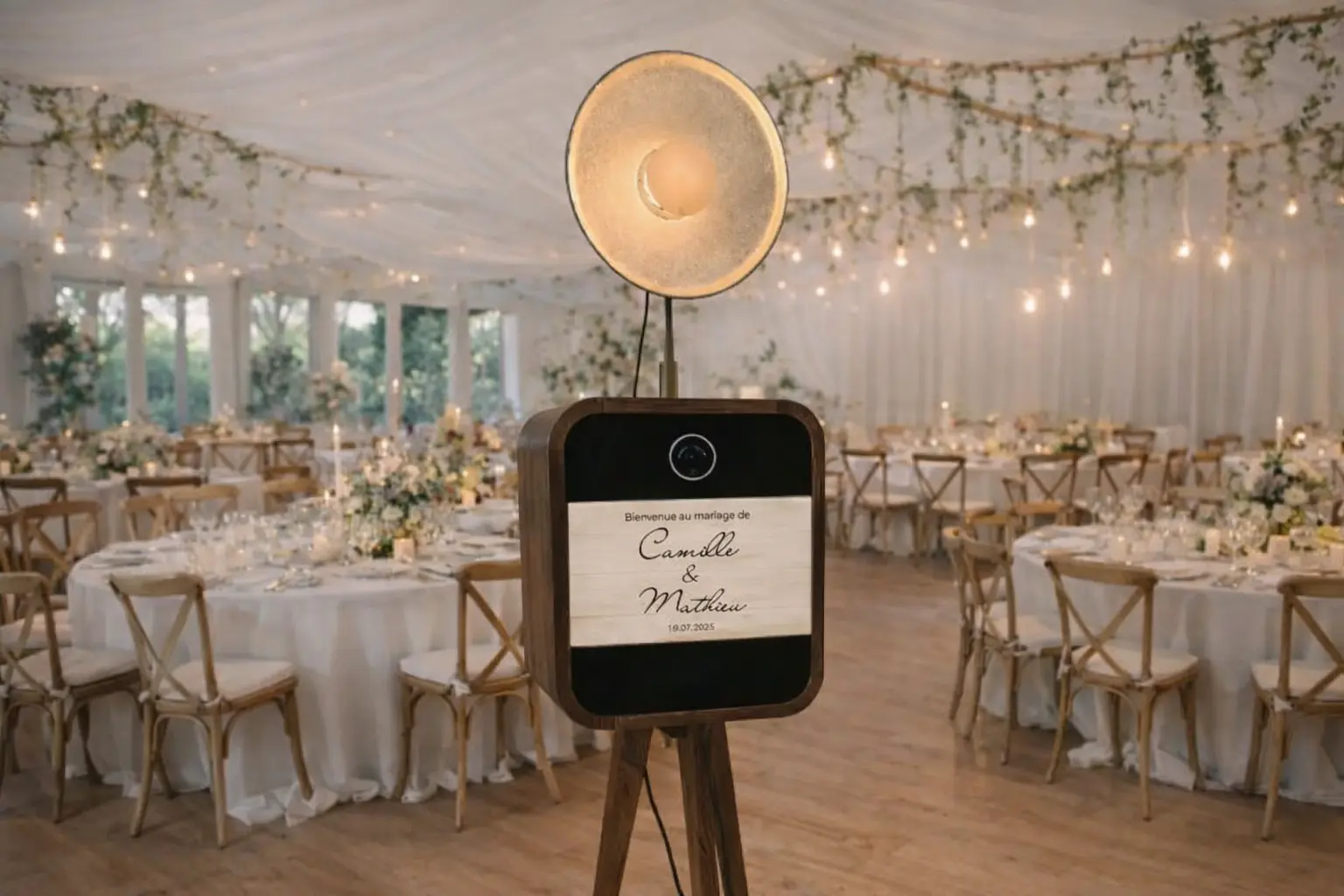 Photobooth Vintage Legend Snap&Shot Photobooth in Svizzera romanda, modello consigliato con presenza premium e grande comfort d’uso per matrimoni ed eventi