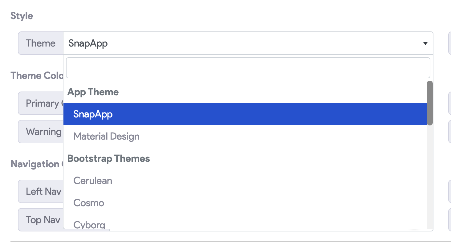 theme dropdown