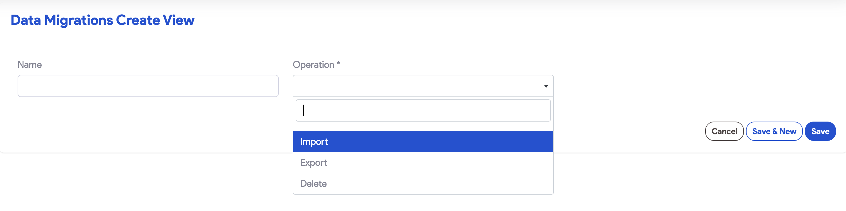 select migration type