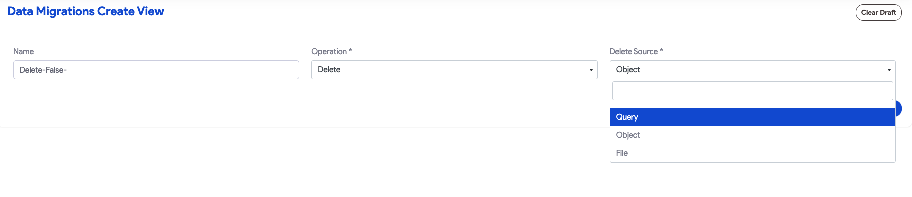 select delete source