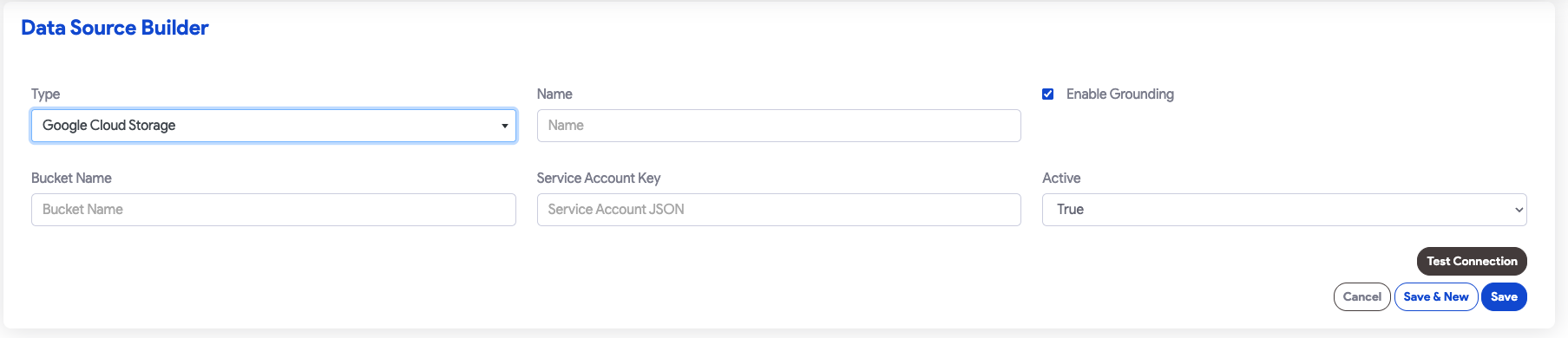 gcs connection config