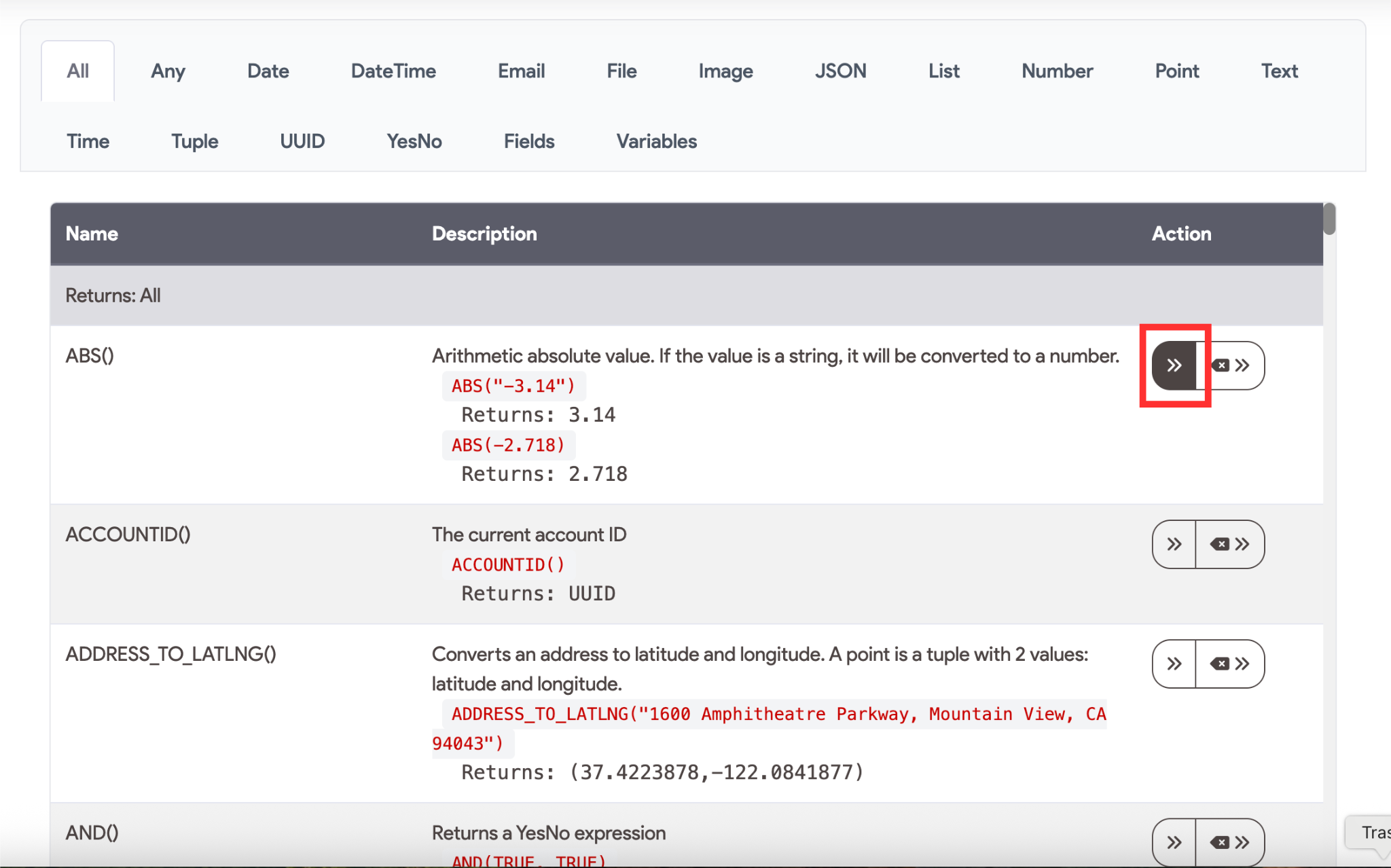expression builder global access link