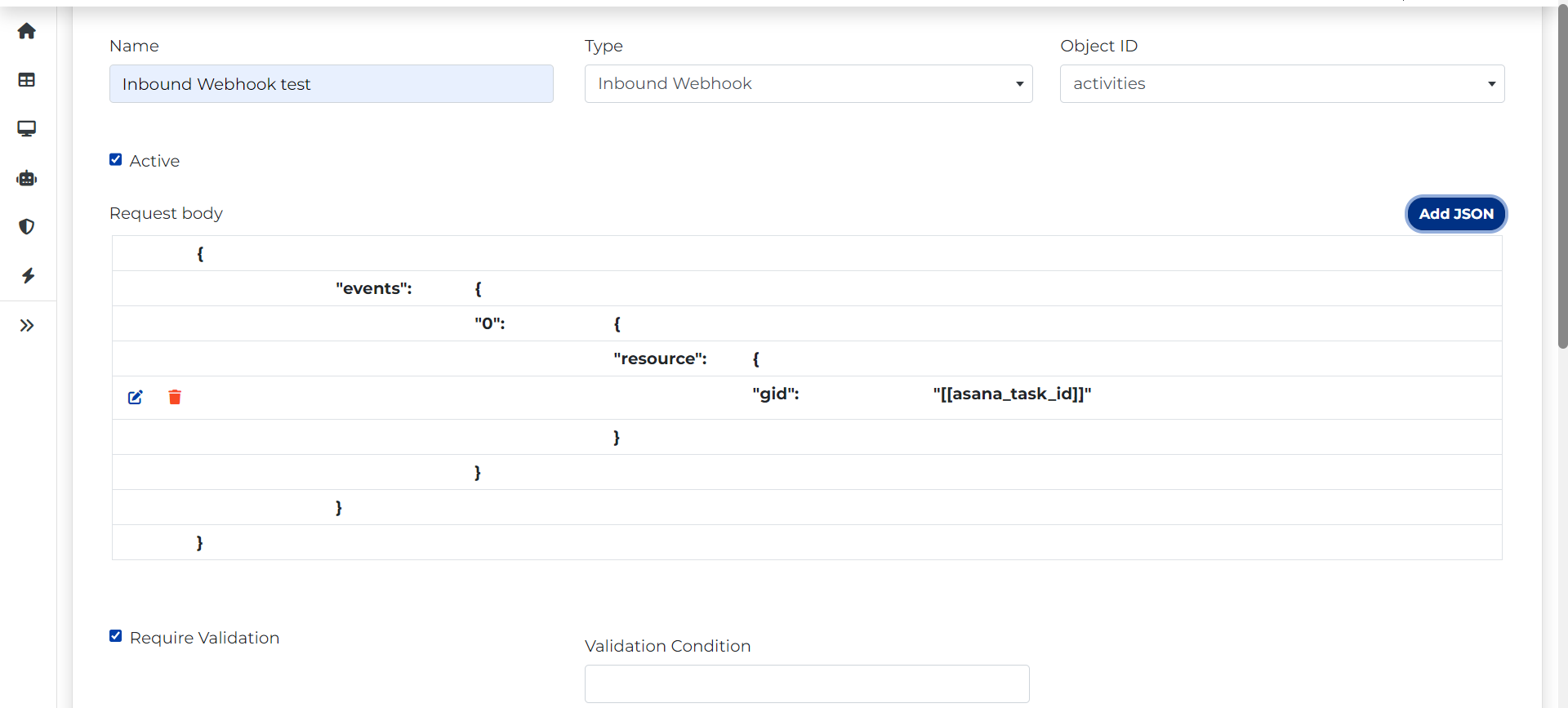 JSON body