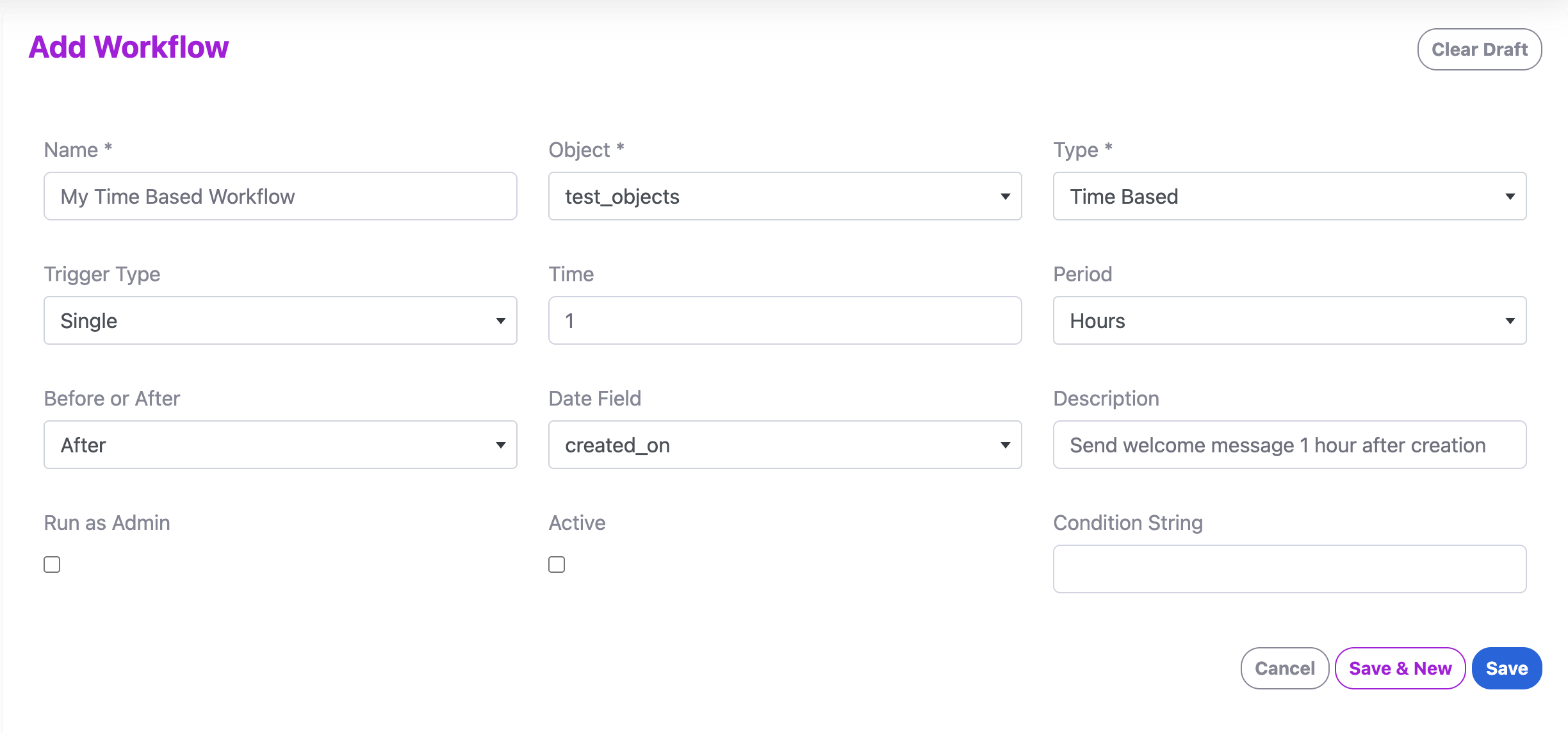 Single-Iteration Time Based Workflow