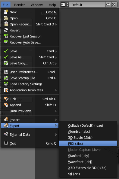 blender to unity fbx export settings