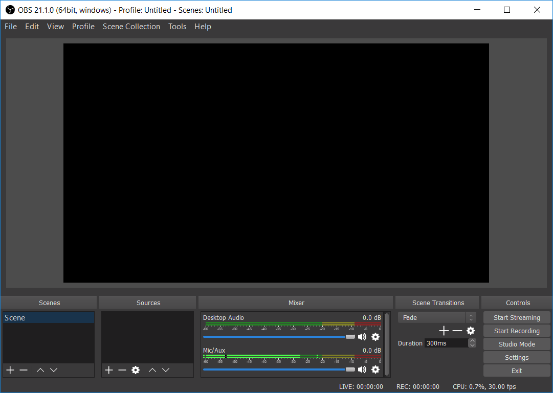 streamlabs obs record button not working